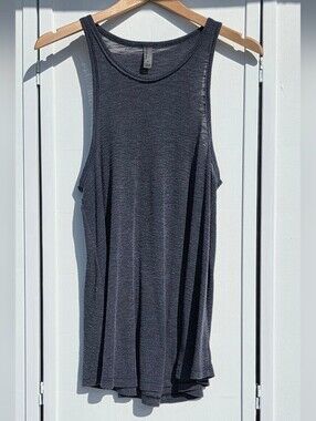Techstyles Sportswear Size S Blank Lightweight Sleeveless Tank Top - Charcoal